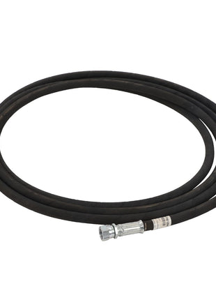 The AGCO hydraulic hose, model ACP0012540, is a black rubber hose coiled in a loop with metal fittings at both ends.