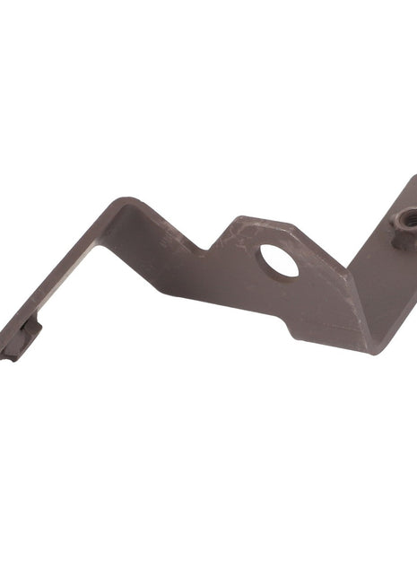 The AGCO Bracket - Acp0362850 is a metal bracket featuring an angular shape and a central hole, typically used for mounting or support. No current product description is available.