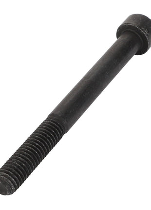 A close-up of an AGCO Socket Head Setscrew - Acw1824780, featuring intricate threading on the lower half and a sleek, smooth cylindrical shank on the upper half.