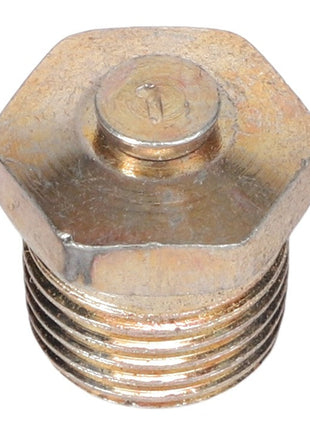 A metallic hex head screw with a threaded body and a flat top featuring a single slot; currently known as the AGCO | BREATHER CAP - AG704421 by the brand AGCO. No additional product description information is available at this time.
