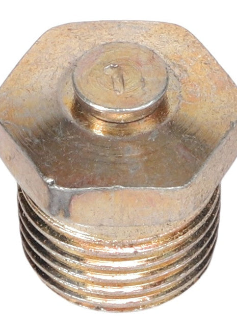 A metallic hex head screw with a threaded body and a flat top featuring a single slot; currently known as the AGCO | BREATHER CAP - AG704421 by the brand AGCO. No additional product description information is available at this time.
