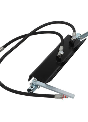 A black hydraulic hose bridge assembly with attached hoses and metal fittings, branded as AGCO | KIT - AL5219151, against a white background.