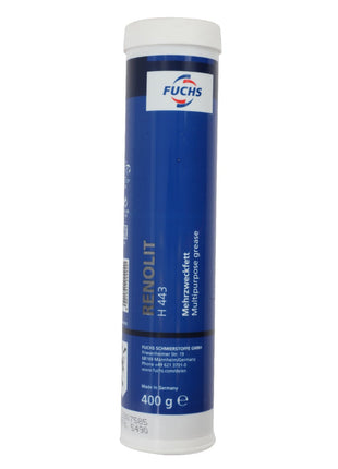 No Current Product Description Available: A blue and white cylindrical container of AGCO Installation Aids - F339202710350 multipurpose grease, 400 grams.