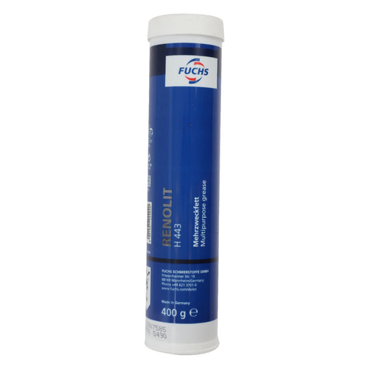 No Current Product Description Available: A blue and white cylindrical container of AGCO Installation Aids - F339202710350 multipurpose grease, 400 grams.