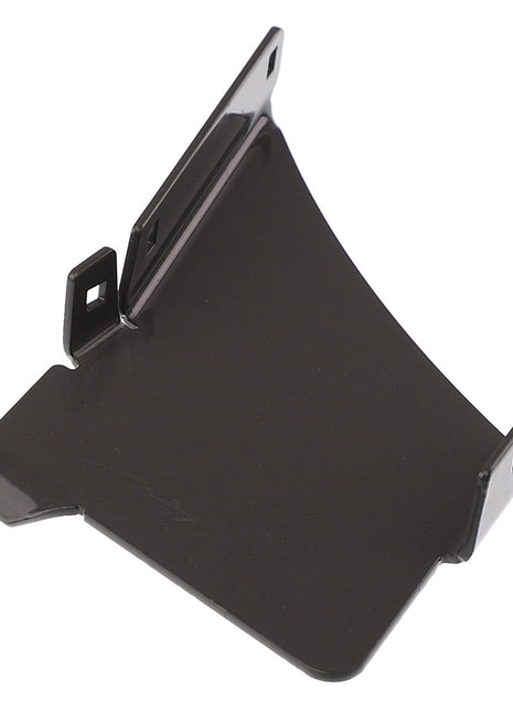 The AGCO | Right Hand Deflector - Acx3377820, a black plastic bracket with mounting holes, is designed for use in electronic or mechanical assemblies. No current product description information is available.