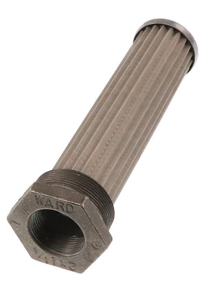 Image of the AGCO | STRAINER - AG333624, featuring a threaded hexagonal base and a ribbed cylindrical body, designed for secure and efficient connections.