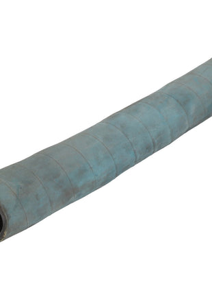 The AGCO Fuel Hose - AG521775 is a thick, cylindrical rubber hose with a slightly worn and dirty blue exterior. Its flexible, hollow design indicates it has seen considerable use. No current product description information is available from the manufacturer.