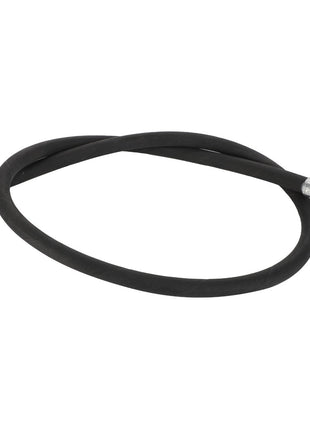 AGCO | Hose - Acw3788560: A black rubber hose featuring metallic connectors at both ends.