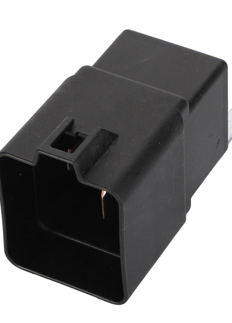 A black rectangular AGCO Relay, 12 V 70 A (part number Acp0487490) with three metal prongs, essential for machinery and part of the Genuine Electrics line from AGCO Parts.