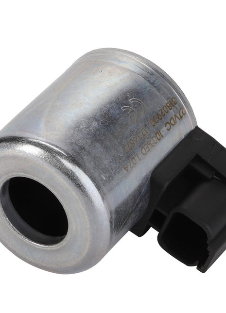 The AGCO | SOLENOID - ACP0534590 is a metallic cylindrical automotive part with a black plastic connector on one end; no additional product description information is available.