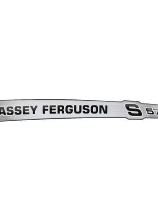 Image of a sticker labeled "AGCO | Decal - Acw3595680" featuring black text that reads "MASSEY FERGUSON S 5712" on a metallic silver background. No current product description information is available.