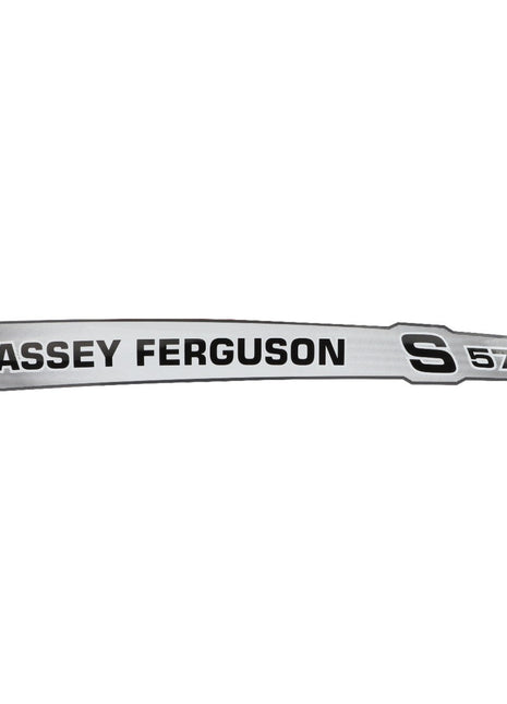 Image of a sticker labeled "AGCO | Decal - Acw3595680" featuring black text that reads "MASSEY FERGUSON S 5712" on a metallic silver background. No current product description information is available.