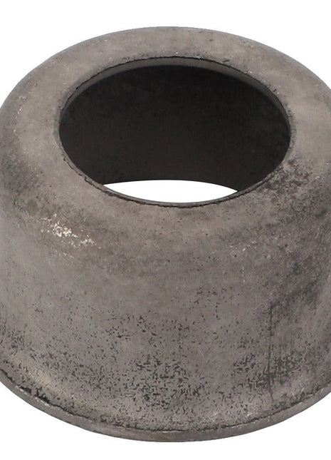 The AGCO Start-Up Cap - F100002135019 is a gray, cylindrical metal bushing with a flared base and hollow core, expertly crafted for precision.