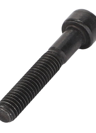 The AGCO | Socket Head Setscrew - Acw0937990 by AGCO is a black metal hex socket cap screw featuring a cylindrical head and threaded shaft. No current product description information is available.