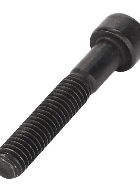 The AGCO | Socket Head Setscrew - Acw0937990 by AGCO is a black metal hex socket cap screw featuring a cylindrical head and threaded shaft. No current product description information is available.