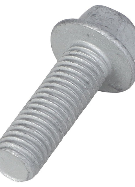 Close-up image of an AGCO Hex Flange Head Machine Screw (Acw1061980) with threads spanning approximately two-thirds of its length.