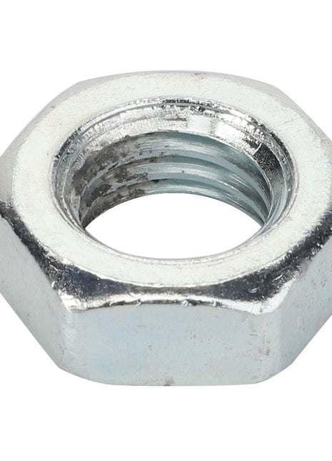 The AGCO | Nut - La10717421 is a metallic hexagonal nut with internal threading, typically used alongside a bolt to securely fasten components together.