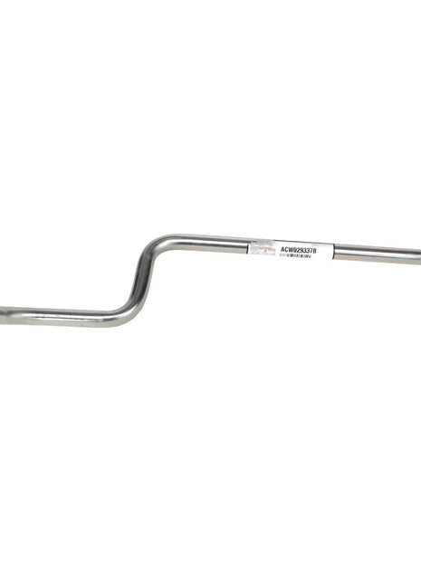 Product Description: The AGCO | Pipe - Acw029337B, from the brand AGCO, is a metal automotive brake or fuel line featuring a bend in the middle and threaded fittings on both ends.