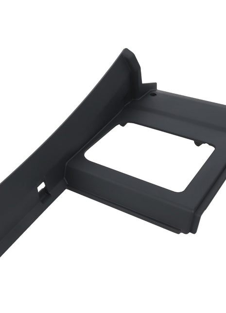 Introducing the AGCO Front Panel - Acw1234350, a rectangular plastic bracket featuring a raised edge and a central square cutout, specifically designed for mounting or structural support.