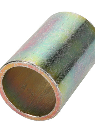 The AGCO | BUSH - D26733691 is a cylindrical metal bushing with a hollow center and a slightly textured, multi-colored surface. No current product description information is available.