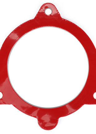 The AGCO Gasket - Acw0511030 is a red circular gasket featuring three evenly spaced holes around the perimeter, although no current product description information is available.