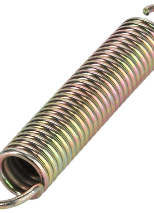 The AGCO | SPRING - D28800460 by AGCO is a coiled metal extension spring featuring hooks on both ends, engineered for versatile applications. No current product description information is available.