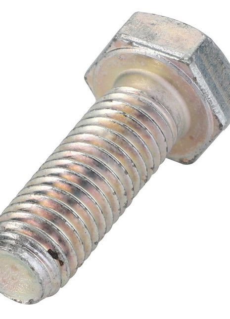 A close-up image of the AGCO Hexagonal Head Bolt - F334310020380, featuring its threaded shaft, positioned diagonally against a white background. No current product description available for this AGCO product.