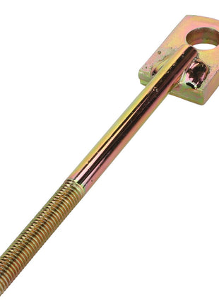 The AGCO BOLT - D28280316 is a meticulously crafted metallic threaded rod, featuring a square head and a circular hole, even in the absence of customization information.