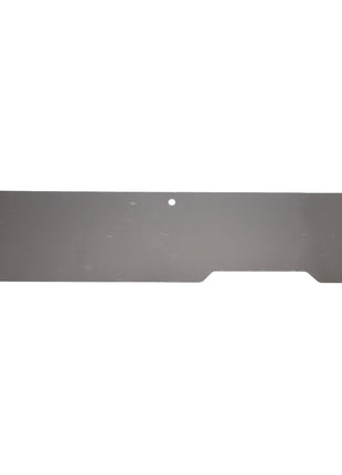 AGCO | Wear Plate - Acx253151A: Rectangular metal plate with three small holes near the top edge and a small rectangular indentation along the bottom edge. Please note: No current product description information available.