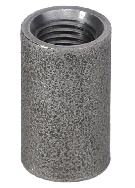 The AGCO | PIPE COUPLER - AG553115 is a cylindrical, textured metal coupler featuring visible internal threading at one end. No current product description information available.