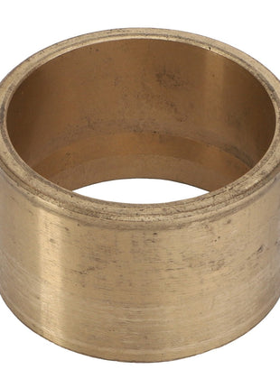 A cylindrical brass bushing with a hollow center and a slightly worn surface, designed for use in mechanical and automotive applications. Currently, no further product description information is available for AGCO | LINING - D28780810 by AGCO.