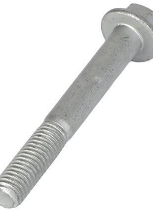 Close-up of an AGCO Hex Flange Head Machine Screw - Acw1041280 with a hexagonal head and threaded shaft, lying on a white background. There is currently no product description information available for this item.