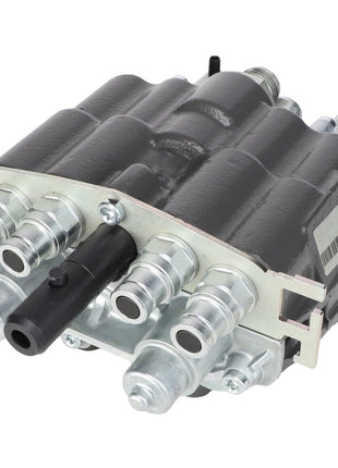 The AGCO | CONTROL VALVE - AL10570156, a high-quality product from AGCO, features multiple cylindrical connectors and a black plastic component, typically utilized within hydraulic or pneumatic systems. Unfortunately, more detailed product description information is currently unavailable.