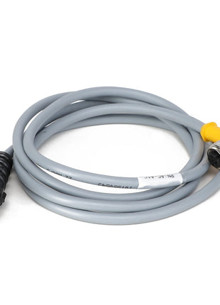 Introducing the AGCO **Adapter - Ac-A1C**: a coiled gray electrical cable featuring black and yellow connectors on each end, designed with multiple pins for enhanced connectivity.