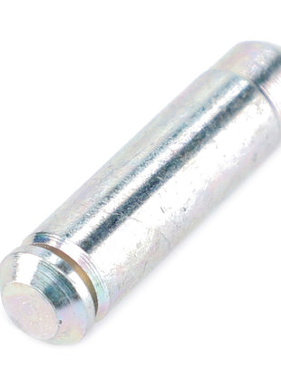 Introducing the AGCO Pin - Acp0323110, a metallic cylindrical pin featuring a slightly narrower section on one end and a small, flat-topped knob on the other, commonly used in mechanical assemblies. Brought to you by AGCO.
