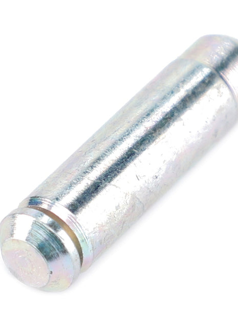 Introducing the AGCO Pin - Acp0323110, a metallic cylindrical pin featuring a slightly narrower section on one end and a small, flat-topped knob on the other, commonly used in mechanical assemblies. Brought to you by AGCO.