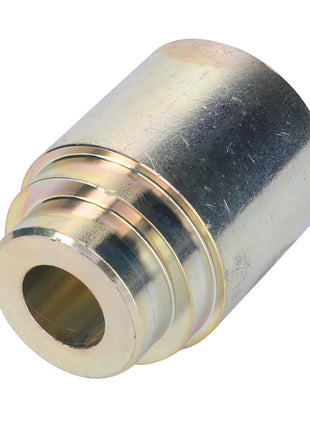 The AGCO Spacer - Acx0054530 is a cylindrical metal component featuring a central hole and three ridged rings around its body.