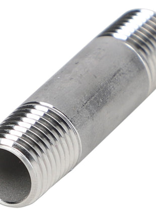 Image of the AGCO | NIPPLE - AG707388, a metallic pipe nipple with threaded ends, typically used to connect two other fittings in plumbing systems. No current product description information is available at this time.