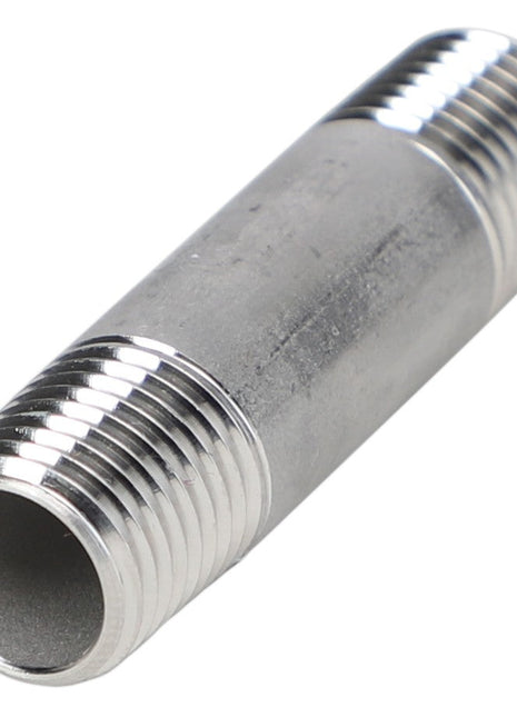 Image of the AGCO | NIPPLE - AG707388, a metallic pipe nipple with threaded ends, typically used to connect two other fittings in plumbing systems. No current product description information is available at this time.