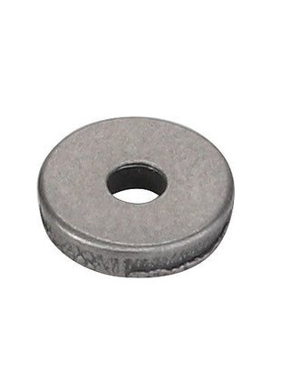 A gray, circular metal washer with a hole in the center, identified as the AGCO Disc - F119200710590.