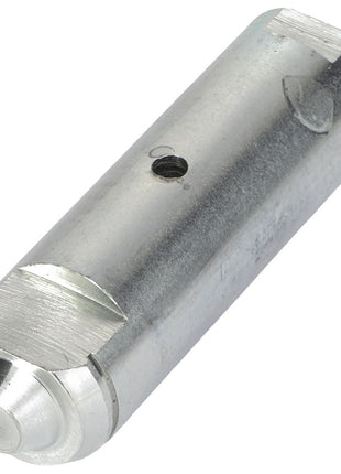 A close-up image of the AGCO Pin - Acp0410500, a cylindrical metal component with a central hole and machined flat edges, likely a precision-engineered mechanical part by AGCO. No current product description available.