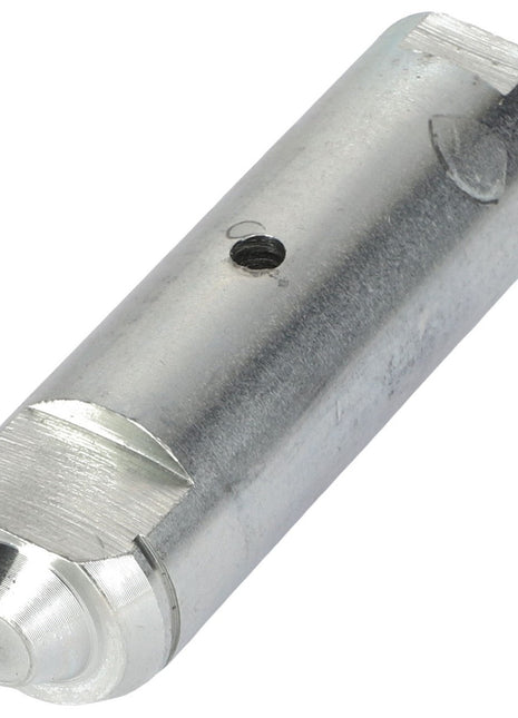 A close-up image of the AGCO Pin - Acp0410500, a cylindrical metal component with a central hole and machined flat edges, likely a precision-engineered mechanical part by AGCO. No current product description available.