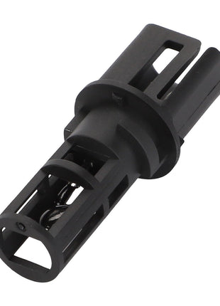 The AGCO Air Temperature Sensor - Acw1801290 is a black plastic cylindrical sensor housing featuring multiple openings, commonly utilized in automotive or electronic applications. No additional product description information is currently available to provide further details.