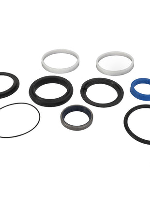 A variety of rubber and plastic O-rings and seals of different sizes and colors, arranged on a white background. These items are part of the AGCO | SEALS KIT - AL5036135 by AGCO.