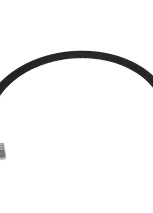 The AGCO HYDR. HOSE - AL1103147 is a black and flexible hose featuring metal fittings on both ends. Unfortunately, no further product description information is currently available.