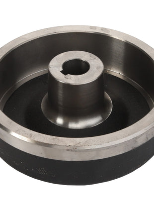 The AGCO | BRAKE DRUM - D46100662 is a metal wheel featuring a central hub and a smooth outer ring, commonly utilized in industrial machinery or equipment. No additional product description information is currently available.