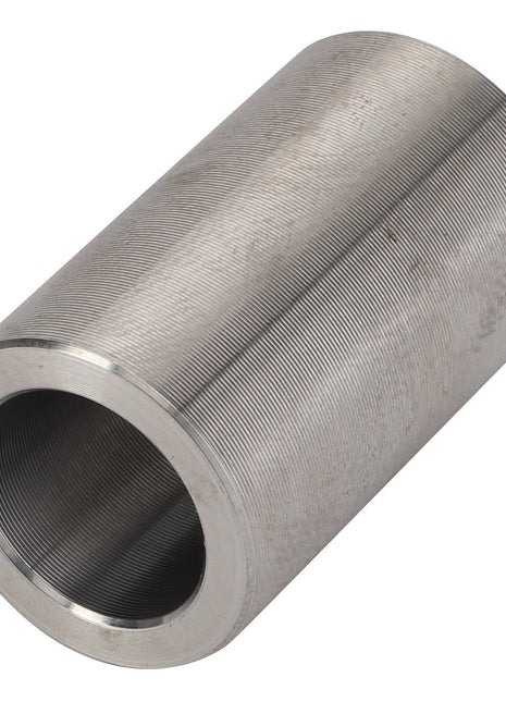 The image displays the AGCO | Sleeve - V836336317, a cylindrical metal component with a hollow center, situated against a white background.