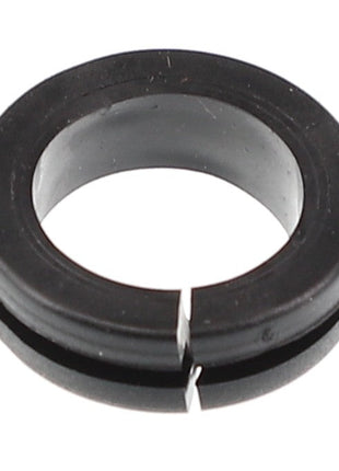 A black AGCO rubber grommet (model 3010670X1) featuring a central hole and a single slit on one side, compatible with various MF models.