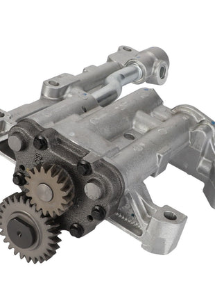 The AGCO Oil Pump (Model: Acp0549760) is a metal automotive part with multiple gears and bolts, featuring a complex assembly of interconnected components and precise engineering.