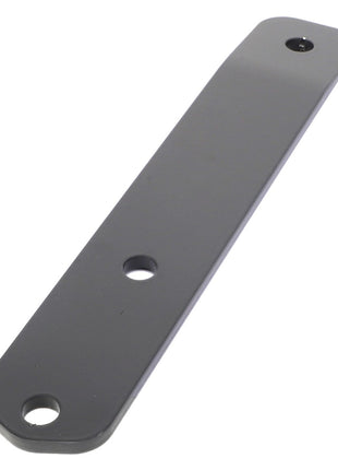 A rectangular metal strip with three holes, two central and one near an end, lies against a white background. This product is the AGCO Plate - Acx2645430 by AGCO. Currently, no additional product description information is available.